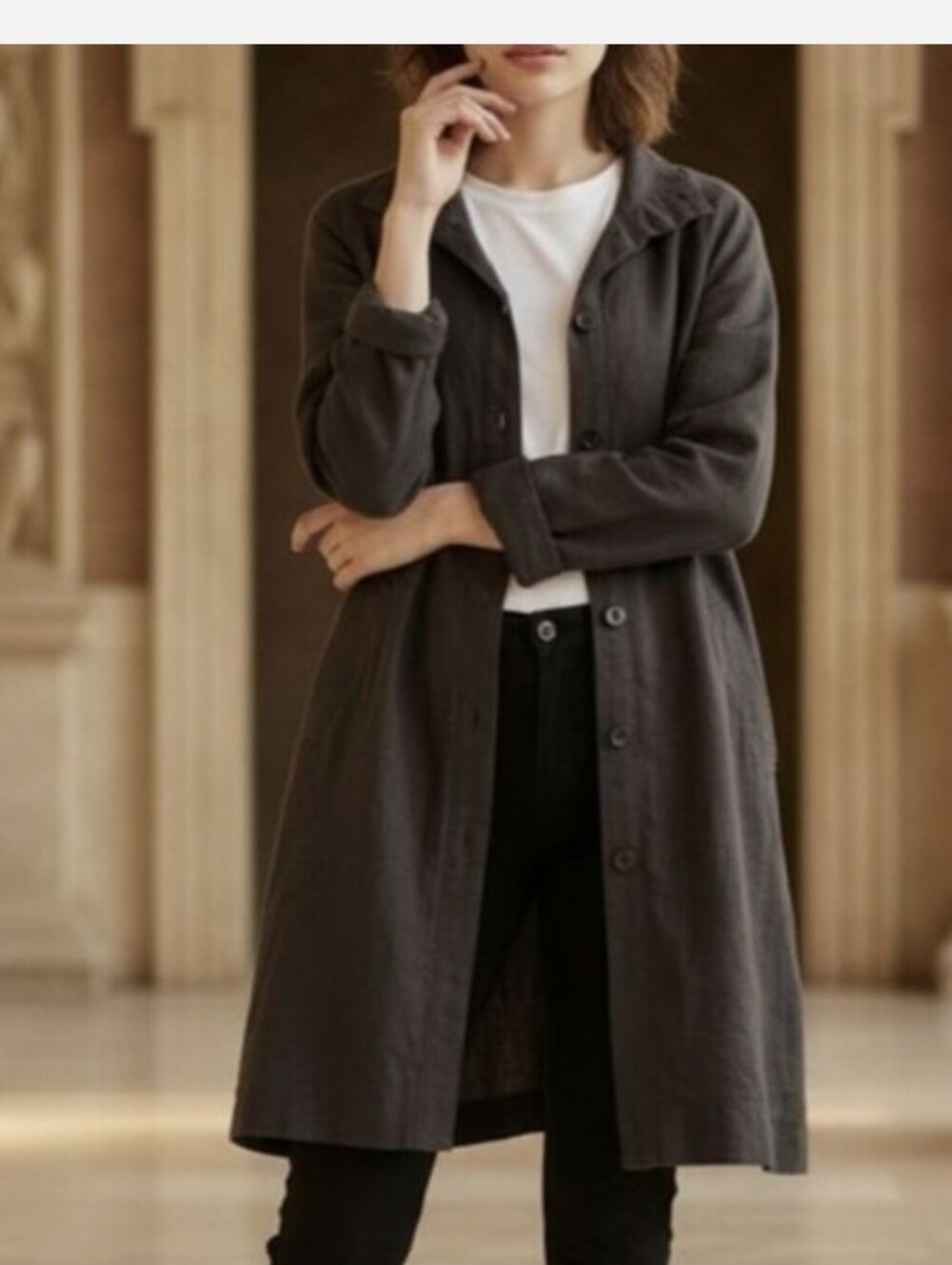 Garnet Hill Grey Linen Jacket